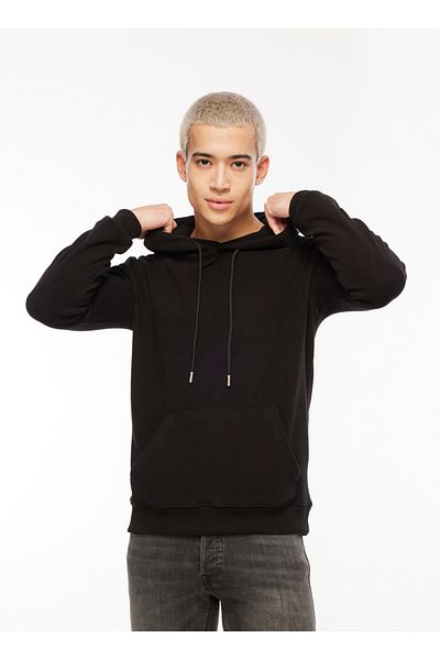 Lee Cooper Ανδρικό φούτερ με κουκούλα μαύρο 241 LCM 241066 ZEBRAR BLACK