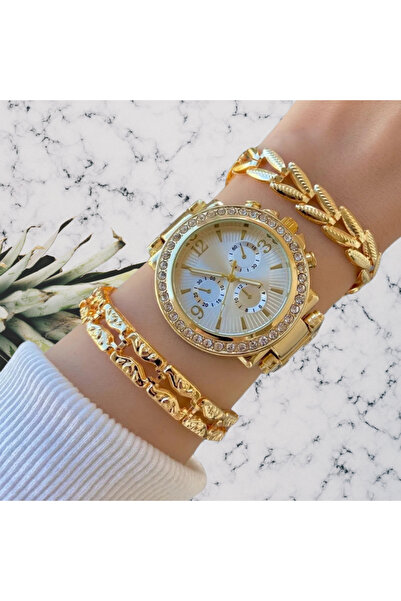 Bimodabu ساعة يد نسائية مرصعة بالأحجار