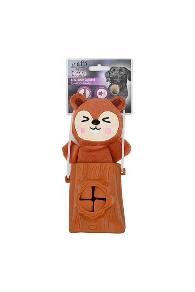 All For Paws Treat Hider - Food Storable Dog Toy for Tree and Squirrel Shaped