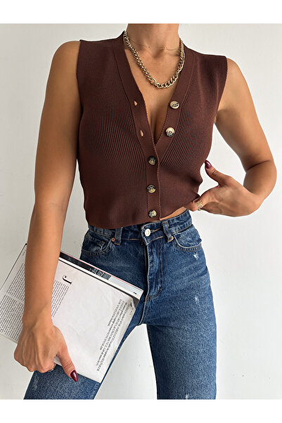 fiolin Women's Buttoned Knitwear Vest