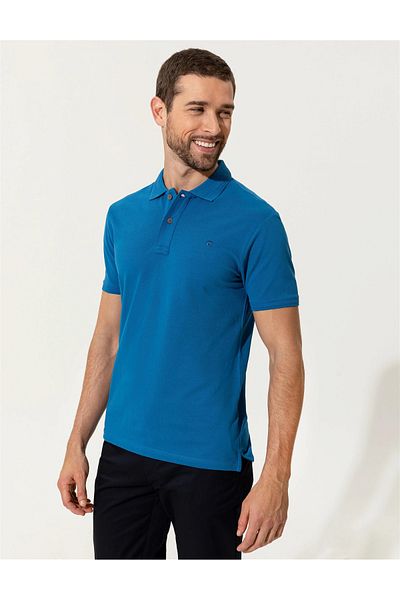 Pierre Cardin Tricou de bază albastru slim cu gât polo G021SZ011.000. 1370048 .VR106