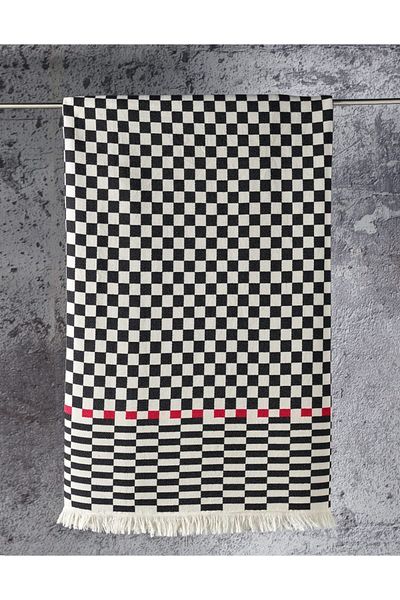 KARAKRAL Checkerboard Patterned Jacquard Shawl 65X220 cm