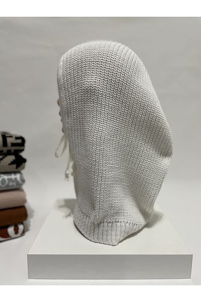 Onur Hat - Knitwear Headgear Ecru Balaclava Beanie Knitted Headgear Hooded Keep Warm Winter