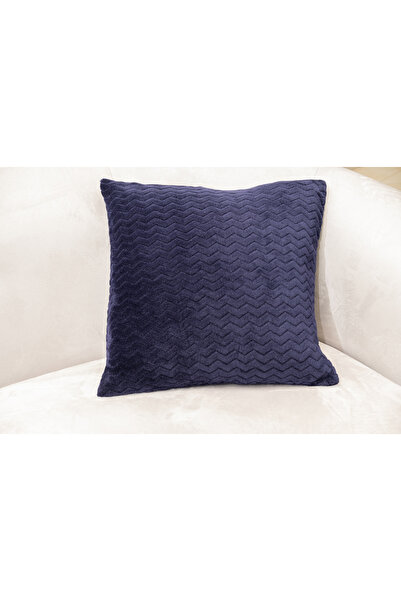 MEYHOME غطاء وسادة ويل سوفت (50x50) أزرق داكن (نمط متعرج)