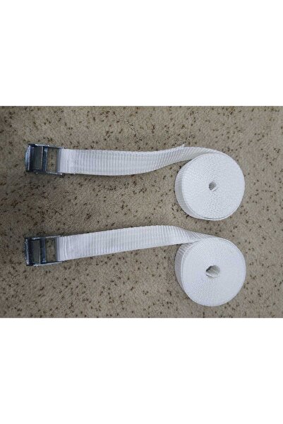 2 Adet (3,5MT) Spanzet Zamak 25mm Mini Mandal Gerdirme Tokalı Yük Bağı Beyaz