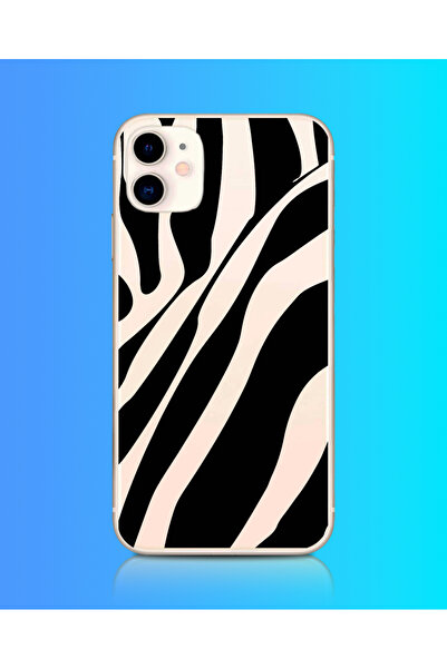 Powerfox Iphone 11 Uyumlu Zebra Desenli Şeffaf Telefon Kılıfı