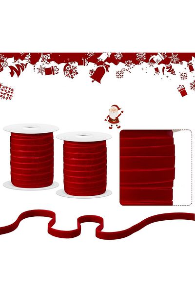 roco paper New Year's Red Velvet Ribbon 2 cm 18 Meters