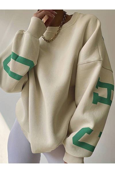 Keywest Unisex Oversize Φούτερ με κουκούλα Chicago με στάμπα