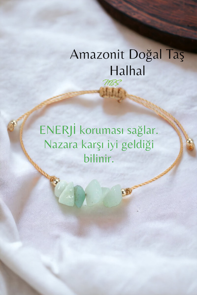 NBS Beautiful Naturel Stones Amazonit Halhal Doğal Taş Gerçek ( Pozitiflik , Mutluluk )