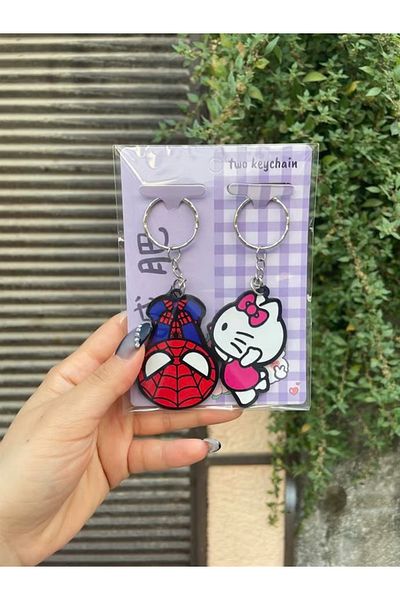 Planet Butik Cat and Spider 2-Piece Keychain