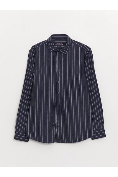 LC Waikiki Gestreiftes Slim-Fit-Herrenhemd – lange Ärmel