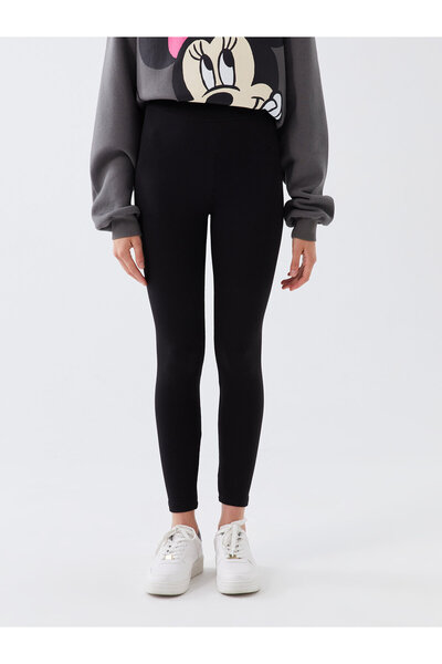 LC Waikiki Jednoduché dámské punčochové kalhoty Interlock s elastickým pasem