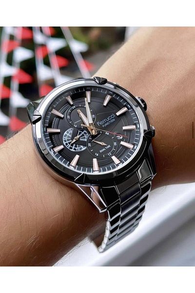 Ferrucci Men's Multifunctional Metal Band Wristwatch
