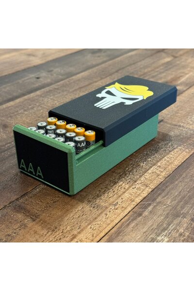 TuransoyCraft Kuru Kafa İnce Kalem Pil Saklama Kutusu Çekmeceli İnce Kalem Pi...