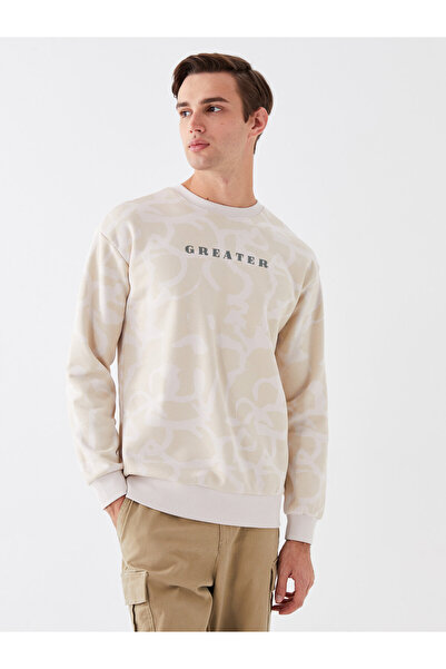 LC Waikiki Ανδρικό φούτερ - Crew Neck, Μακρυμάνικο, εμπριμέ