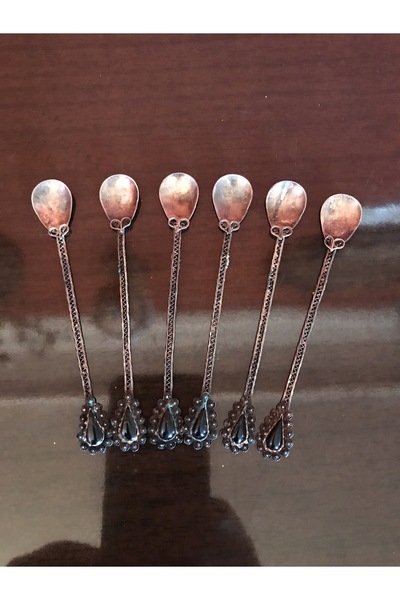 tayfuntufan antika koleksiyon 6 adet gümüş çay kaşığı 25 gram ağırlığında