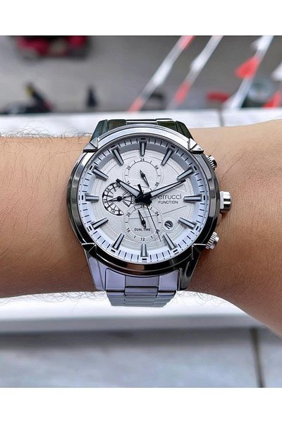 Ferrucci Men's Multifunctional Metal Band Wristwatch