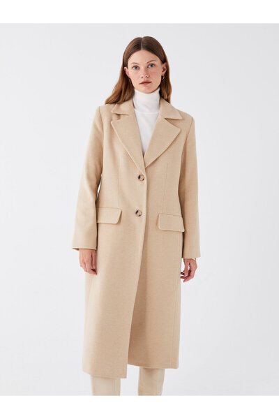 LC Waikiki Obyčejný ražený dámský kabát - bundový límec