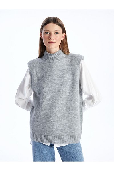 LC Waikiki Women's Half Turtleneck Plain Knitwear Sweater
