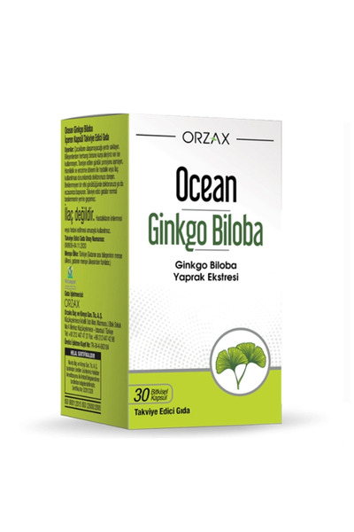Ocean Ginkgo Biloba Takviye Edici Gıda 30 Bitkisel Kapsül
