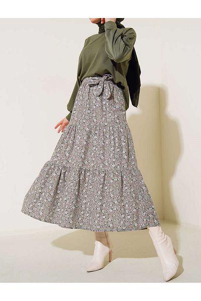 VOLT CLOTHİNG Women's Skirt Patterned Double Set