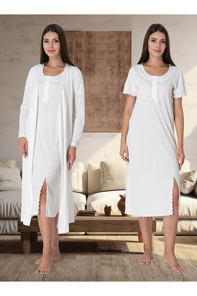 Effortt slit nightgown and dressing gown
