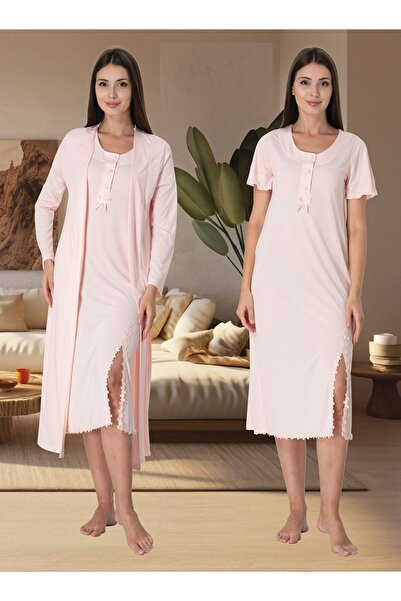 Effortt ثوب نوم مع فتحة وثوب صباحي