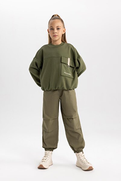 DeFacto Dívčí padákové bavlněné kalhoty B1115A823Au