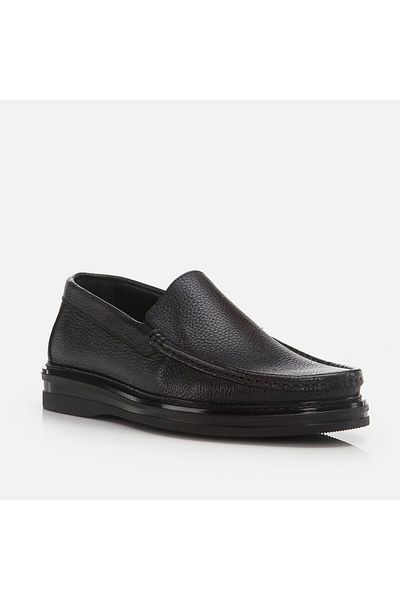 Hotiç Black Genuine Leather Men's Loafer