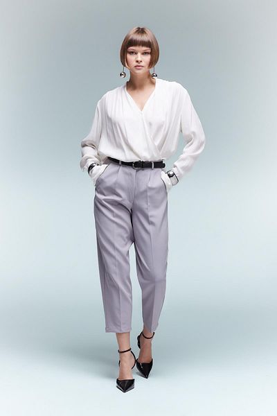 DeFacto Tapered Fit High Waist Pocket Short Leg Pants B1673Ax23Au