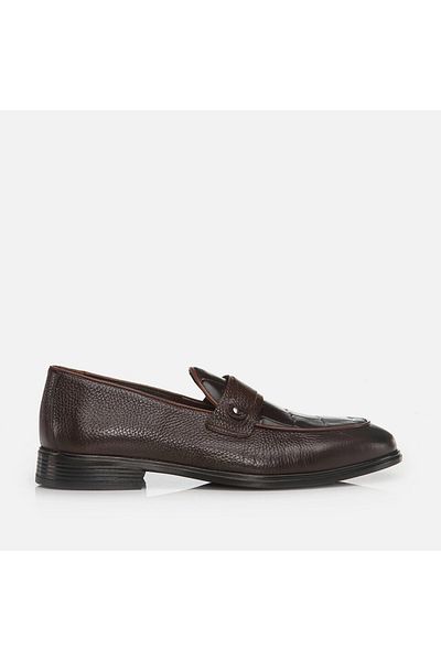 Hotiç Genuine Leather Brown Men's Loafer