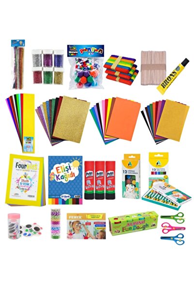 tüftürük Okul Öncesi Evde Etkinlik Kırtasiye Seti Ürün Süper Paket Anaokulu K...