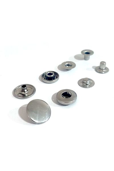 trimist 17 mm Cap ALFA 4-Piece Snap Set - Stainless Steel - 75 Set