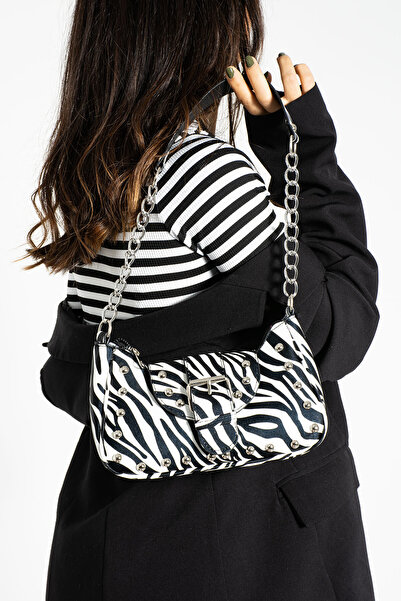 Modstore Τσάντα ώμου με κοκαλιάρικο μοτίβο κροκόδειλου
