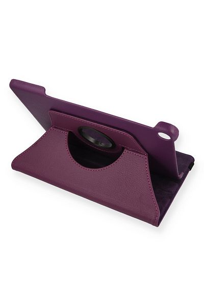 AQUA AKSESUAR Huawei MatePad T10 9.7 Compatible Case 360 Rotating Leather Protected Tablet Case - Plum