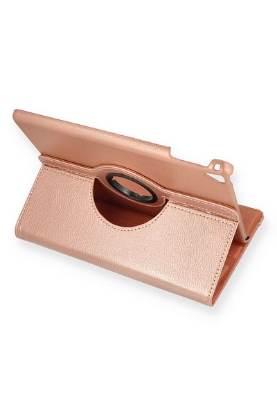 AQUA AKSESUAR 9.7 (2017) Compatible Case 360 Rotating Leather Protected Tablet Case - Rose Gold