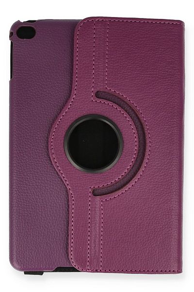 AQUA AKSESUAR iPad Mini 5 Compatible Case 360 Rotating Leather Protected Tablet Case - Plum