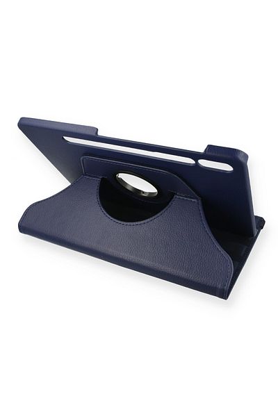 AQUA AKSESUAR Samsung Galaxy T870 Tab S7 11 Compatible Case 360 Rotating Leather Protected Tablet Case - Navy Blue