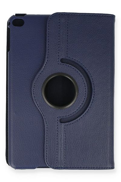 AQUA AKSESUAR Mini 5 Compatible Case 360 Rotating Leather Protected Tablet Case - Navy Blue