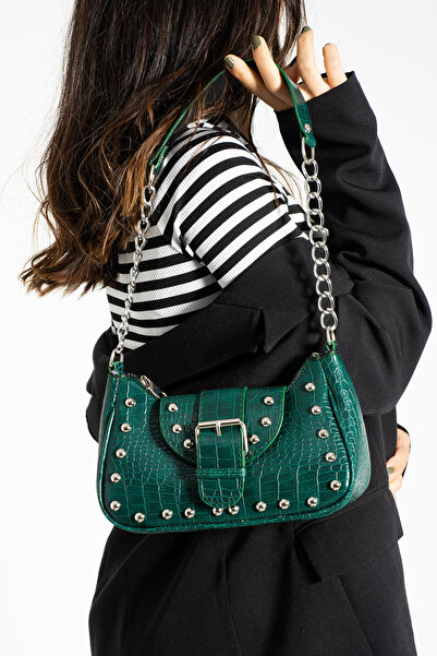 Modstore Τσάντα ώμου με κοκαλιάρικο μοτίβο κροκόδειλου