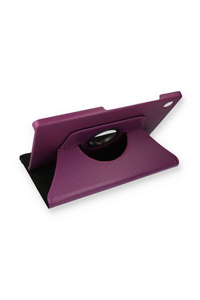 AQUA AKSESUAR Samsung Galaxy Tab A9 Compatible Case 360 Rotating Leather Protected Tablet Case - Plum