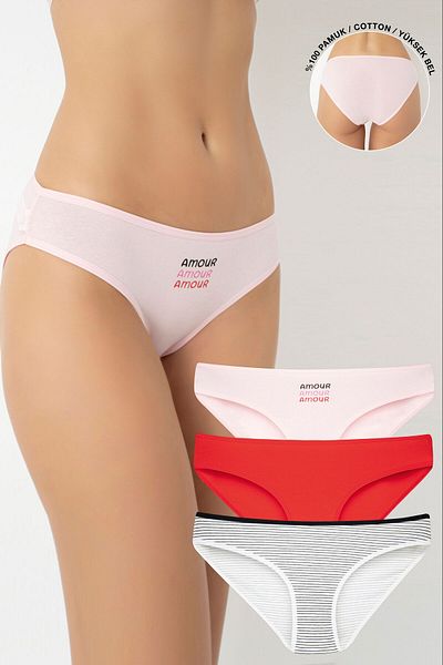 Ramior Set of 3 Women's Bikini Panties with Special Print Detail