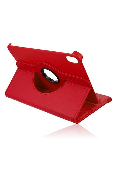 AQUA AKSESUAR iPad Mini 6 Compatible Case 360 Rotating Leather Protected Tablet Case - Red