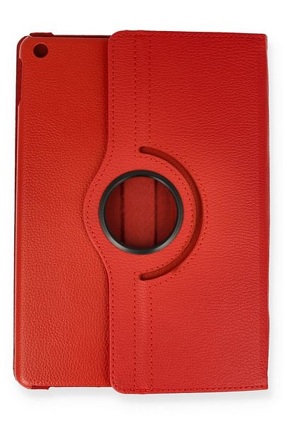 AQUA AKSESUAR iPad 10.2 (7th generation) Compatible Case 360 Rotating Leather Protected Tablet Case - Red