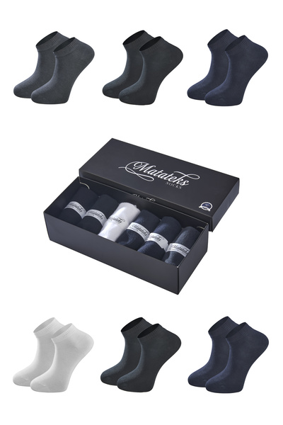 Matateks Bambu Erkek Patik Düz Asorti Çorap 200 Iğne Dikişsiz Premium 6’lı Ku...