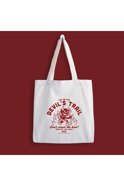 designedfy Geantă de pânză cu imprimeu Hot On The Devil