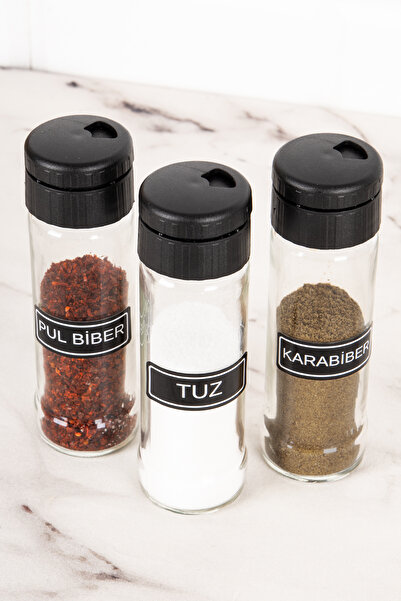 DNS HOME 3-Piece Glass Salt and Pepper Shakers Set Spice Set Glass Salt and Pepper Shakers Set