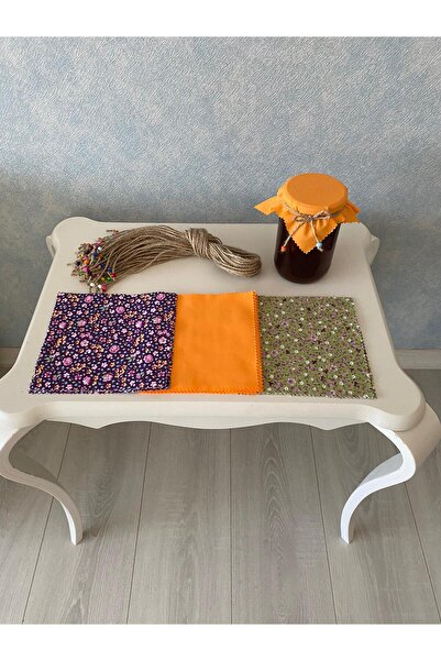 AdaEsintisi 25 Pieces Mixed Color Floral and Solid Color Jar Lid Fabric (Cover) and Binding Lanyard