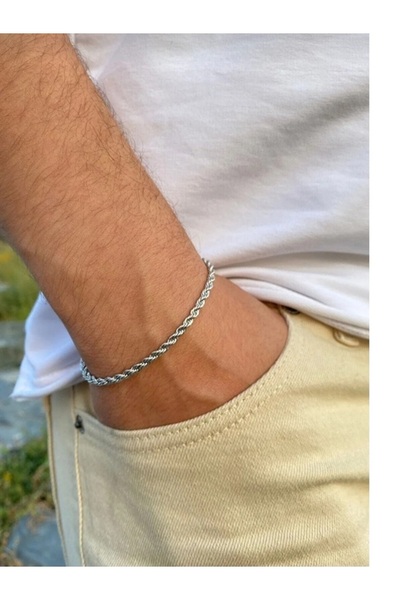 Butik Karaca erkek burgu zincir kolye bileklik set bijuteri takı