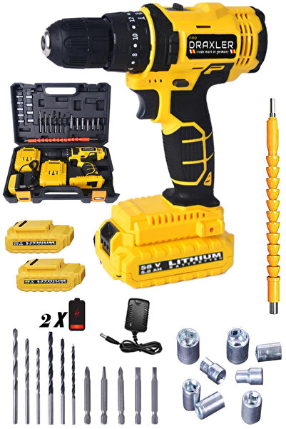 Pro Draxler Alman Gelb 24 Parça Led Işıklı 58 V Çift Akülü Yüksek Performans ...